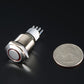Rugged Metal On/Off Switch with Red LED Ring - 16mm