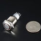Rugged Metal On/Off Switch with Red LED Ring - 16mm