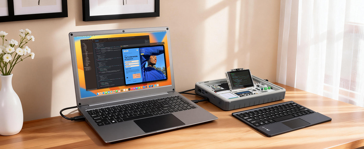 CrowView Note 15.6 inch connects with CrowPi3