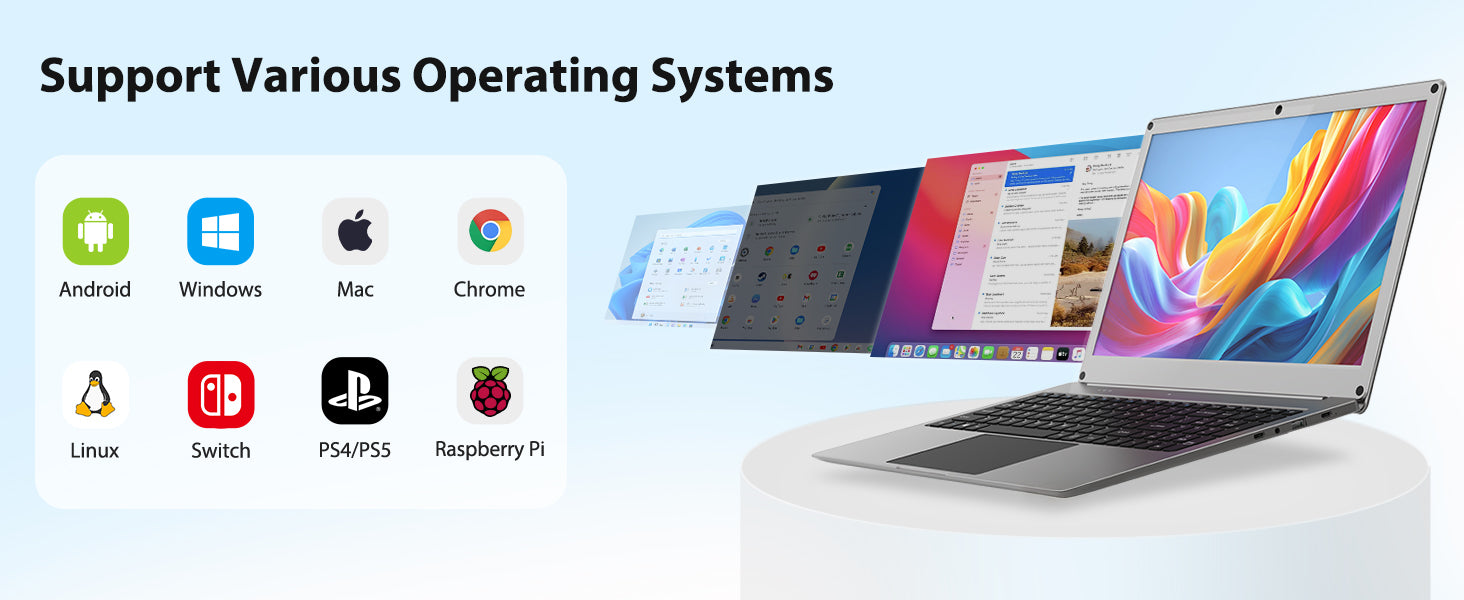 CrowView Note 15.6 inch supports various operating systems
