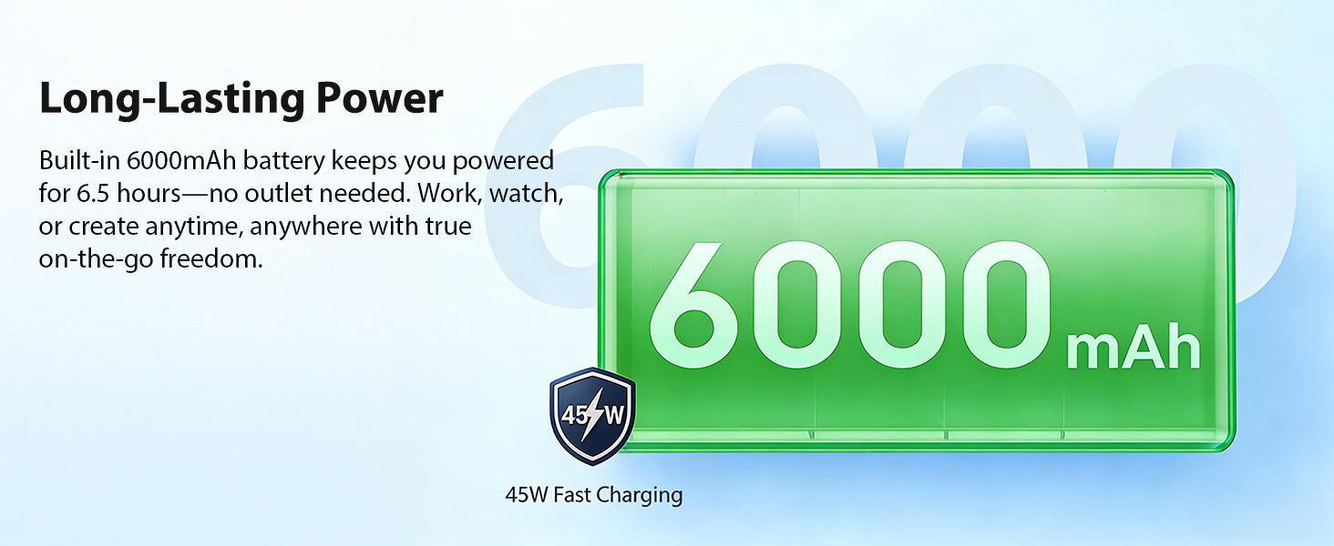 CrowView Note 15.6 inch built-in 6000mAh battery