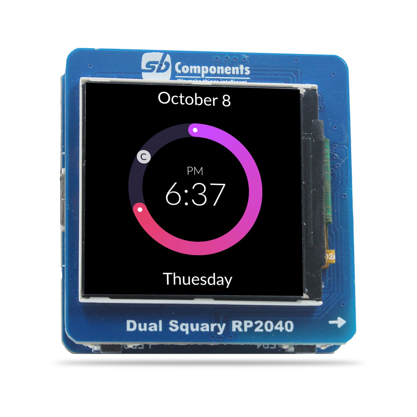 Dual Square Display 1.54" Based On ESP32 & RP2040