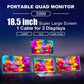 Rospider 18.5 inch Triple Screen Extender 1080P IPS Portable Monitor Gaming Display for 12 to 18 inch Laptop MacBook Windows