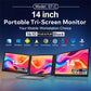 14 inch FHD IPS LCD Dual Portable Gaming Monitor Backlit Dual Triple Screen Extender High Definition for Enhanced Productivity