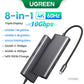 UGREEN Triple Display USB C HUB 10Gbps 4K HDMI Adapter 8-in-1 Splitter with HDMI DP USB3.2 PD 100W Dock for MacBook Pro Air PC