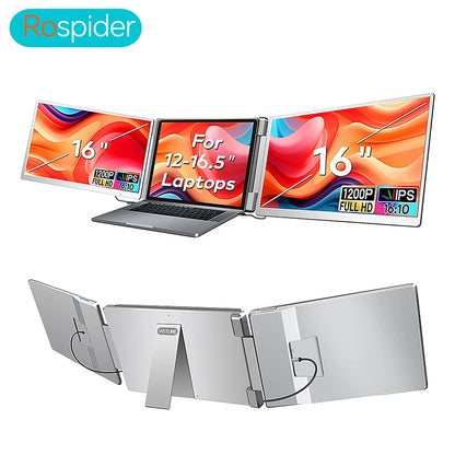 FHD IPS Gaming Series Portable LCD Backlit Monitor High-Definition Dual Triple Screen Extender for Productivity Visture