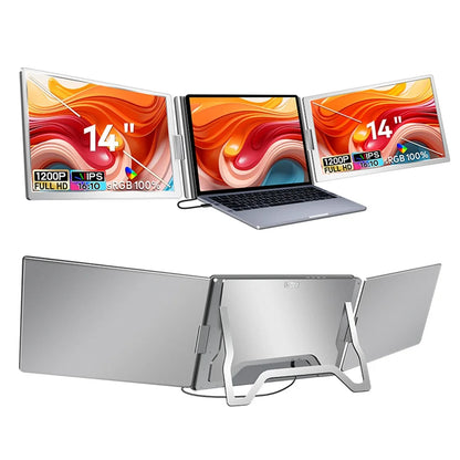 Dual-Screen Display Office Portable Monitor FHD Backlit Notebook Sub-Screen Dual Triple Screen Extender Compatible with All PC