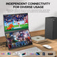 15.6'' Dual Screen Portable Monitor 1080P FHD for Meeting Presentation, Face-to-Face Sharing, Plug & Play Secondary Display