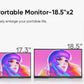 18.5" Portable Dual Monitor for Laptop Screen Extender FHD 1080P Dual Display with VESA 360° Folding Stacked Tripl