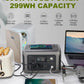 ALLPOWERS Portable Power Station R600, 299Wh LiFeP04 Battery with 2x 600W (1200W Surge) AC Outlets for Outdoor Camping RV Home