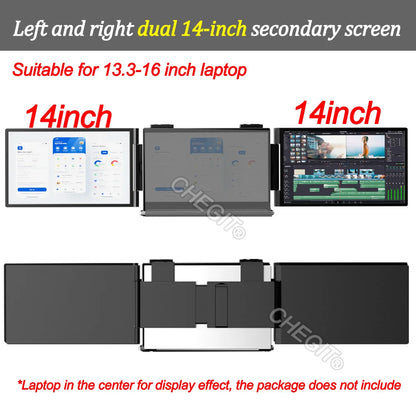 14" Portable dual monitor/Singel monitor, FHD IPS screen USB-C laptop extender for trading/programming/gaming Second display