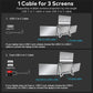 Triple Screen Portable LCD Backlit Monitor FHD Display Secondary Screen Connected to Notebook with 1 Cable sub screen Extender