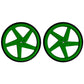 Kitronik Pair of 5 Spoke Wheels for D-Shaft Motor - Green