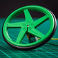 Kitronik Pair of 5 Spoke Wheels for D-Shaft Motor - Green