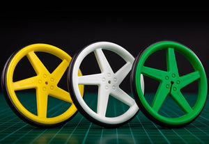 Kitronik White Wheels - Pair of White 5 Spoke Injection Molded ABS Wheels