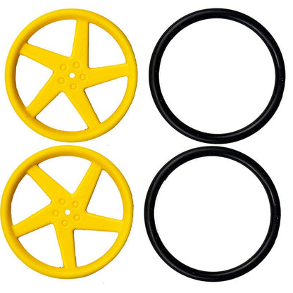 Kitronik Yellow Wheels for TT Style Geared Hobby Motors