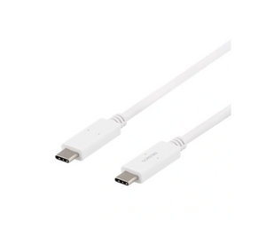 DELTACO USB-C to USB-C Cable, 5Gbit/s, 5A, 1M, White