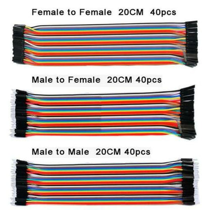 Jumper Wires - 40 x 6" FF, MM, MF Dupont Cables (3 Pack of 40)